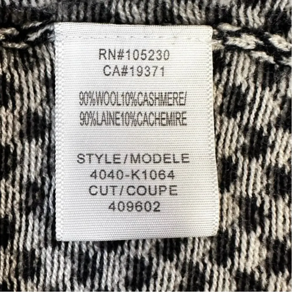 Joie xs black white cashmere sweater wool herringbone academia goth steampunk - Picture 11 of 11